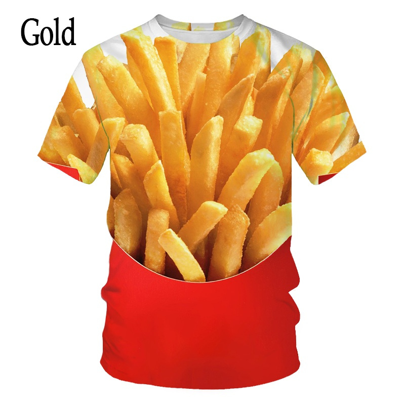 食品ステーキハンバーガーグラフィック Tシャツ男性用衣類 3 - Food Snacks Chips のレビューと価格